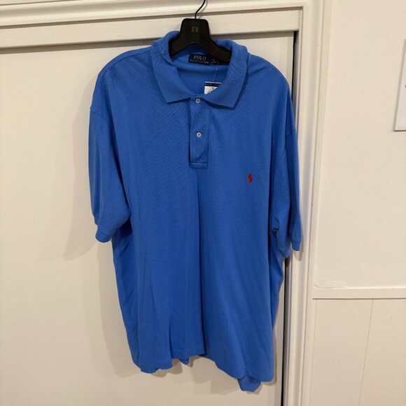 NWT Polo Ralph Lauren Men's Big & Tall Classic-Fit Blue Mesh Polo Size 2XB - Picture 2 of 6